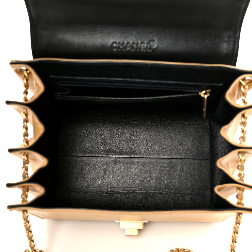 Chanel Lambskin Chocolate Bar Accordion Reissue Flap Beige