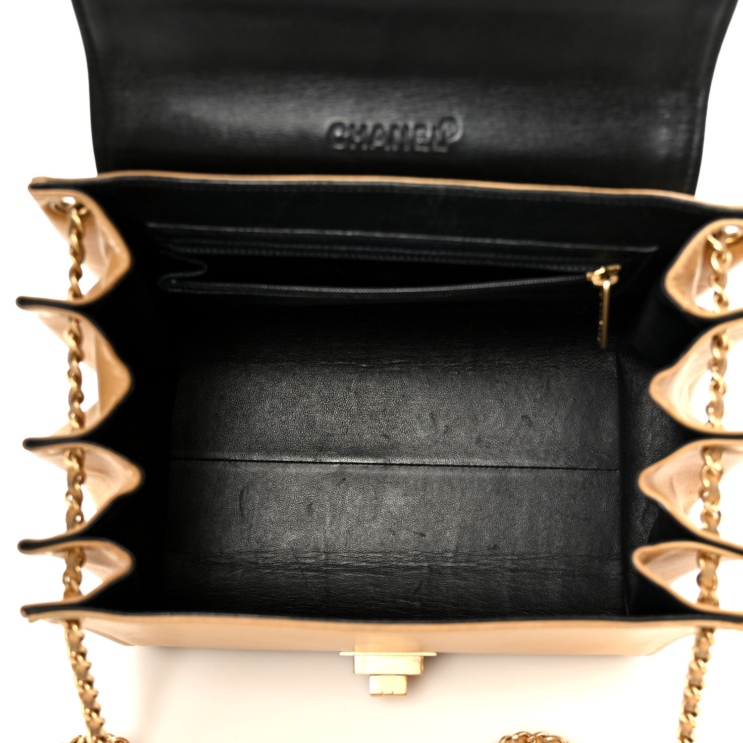 Chanel Lambskin Chocolate Bar Accordion Reissue Flap Beige