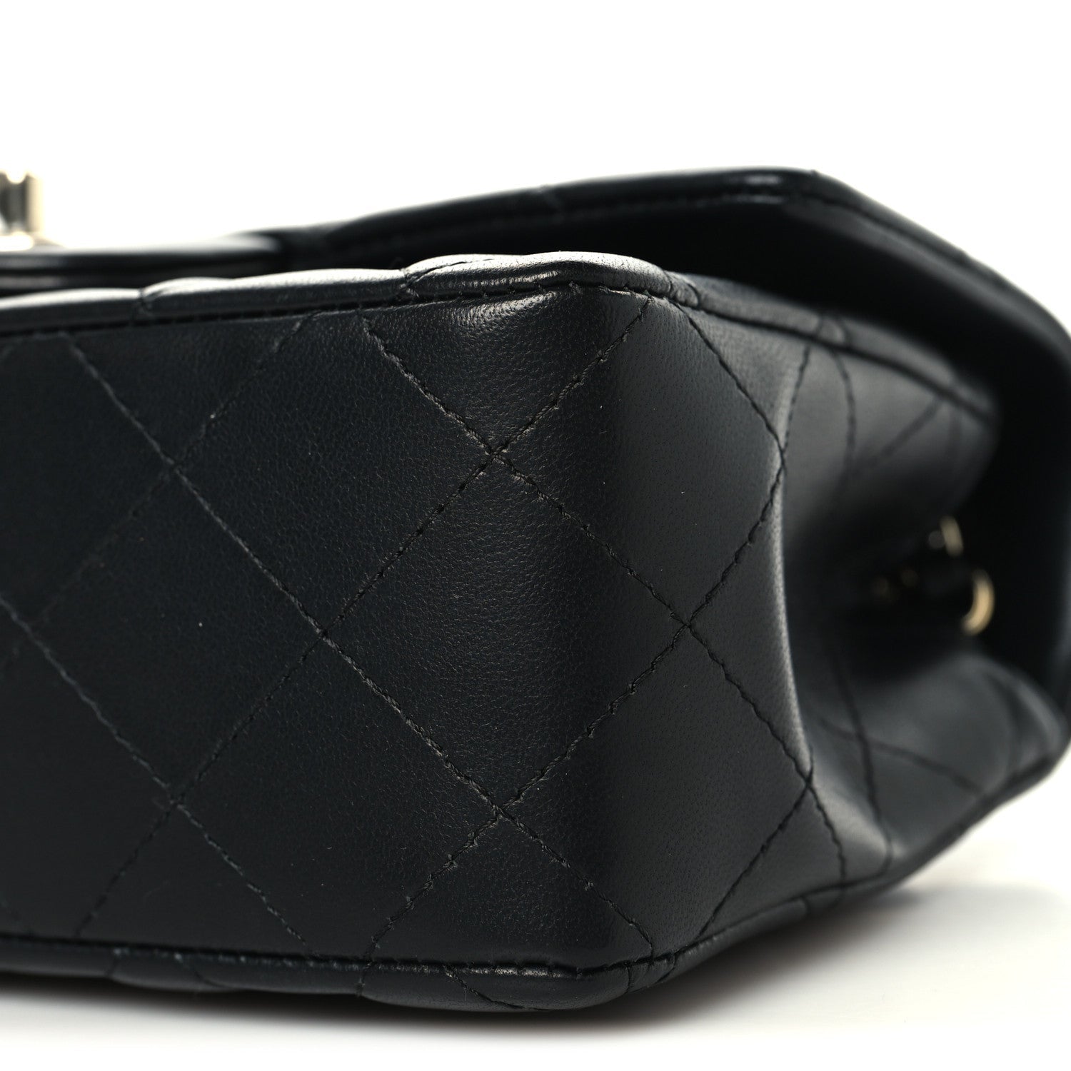 Chanel Lambskin Quilted Mini Rectangular Flap Black