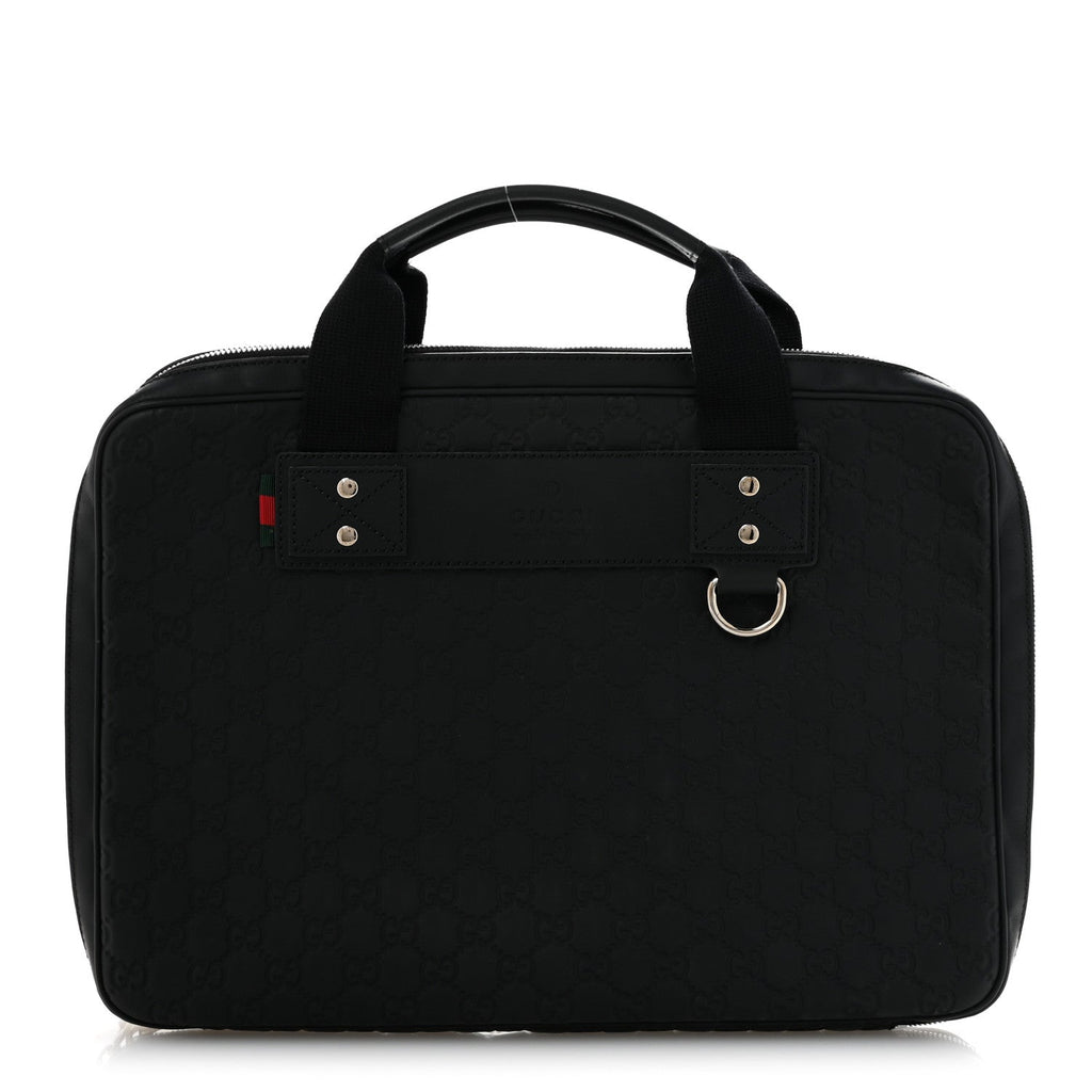 Gucci Rubber Guccissima Laptop Briefcase Black