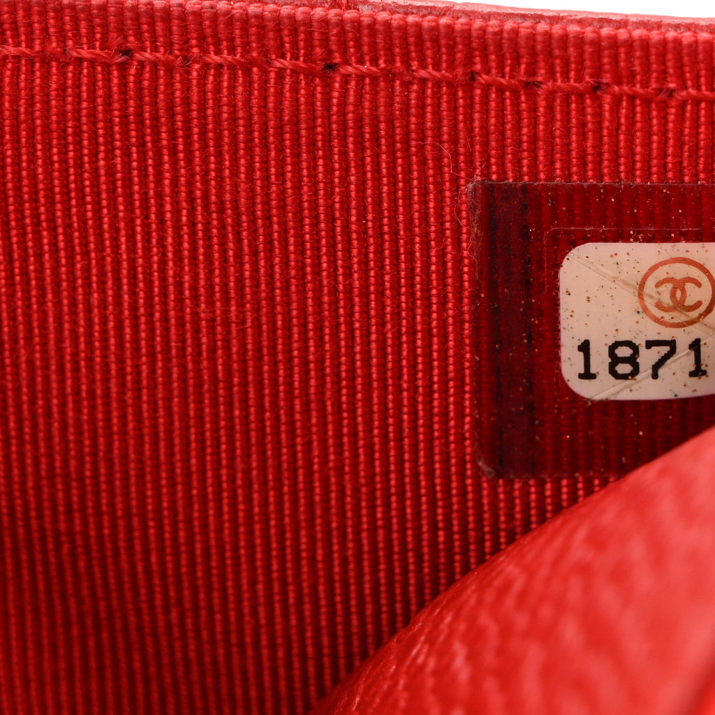 Chanel Caviar Quilted Wallet On Chain WOC Red