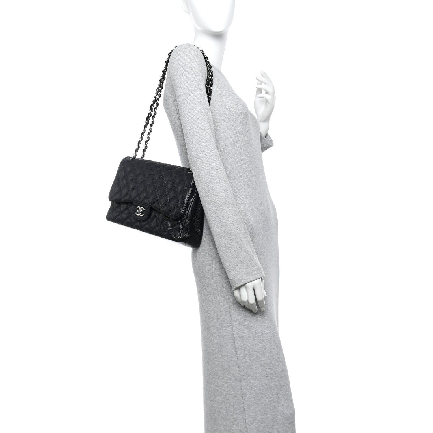 Chanel Caviar Quilted Jumbo Double Flap Black