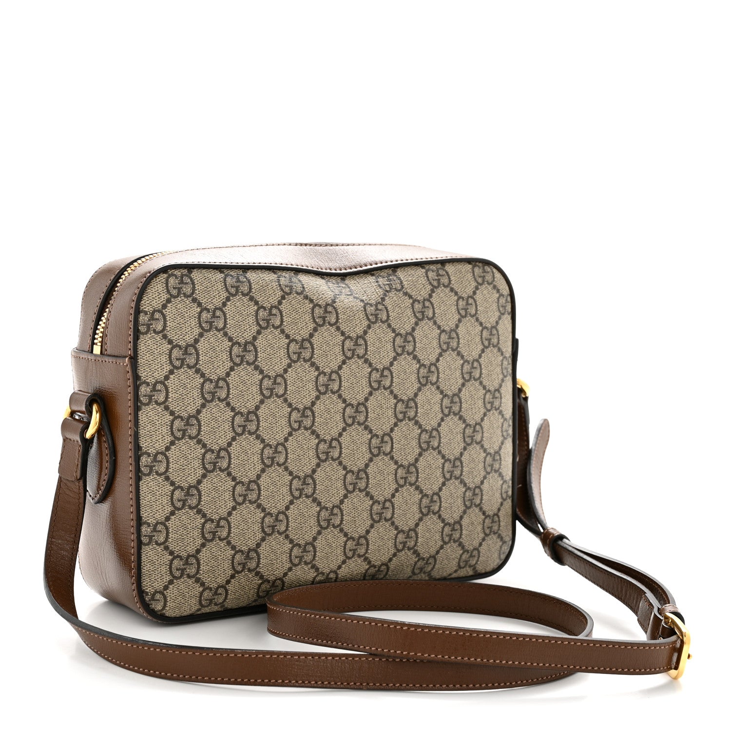 Gucci GG Supreme Monogram Small Horsebit 1955 Shoulder Bag Beige Brown Sugar