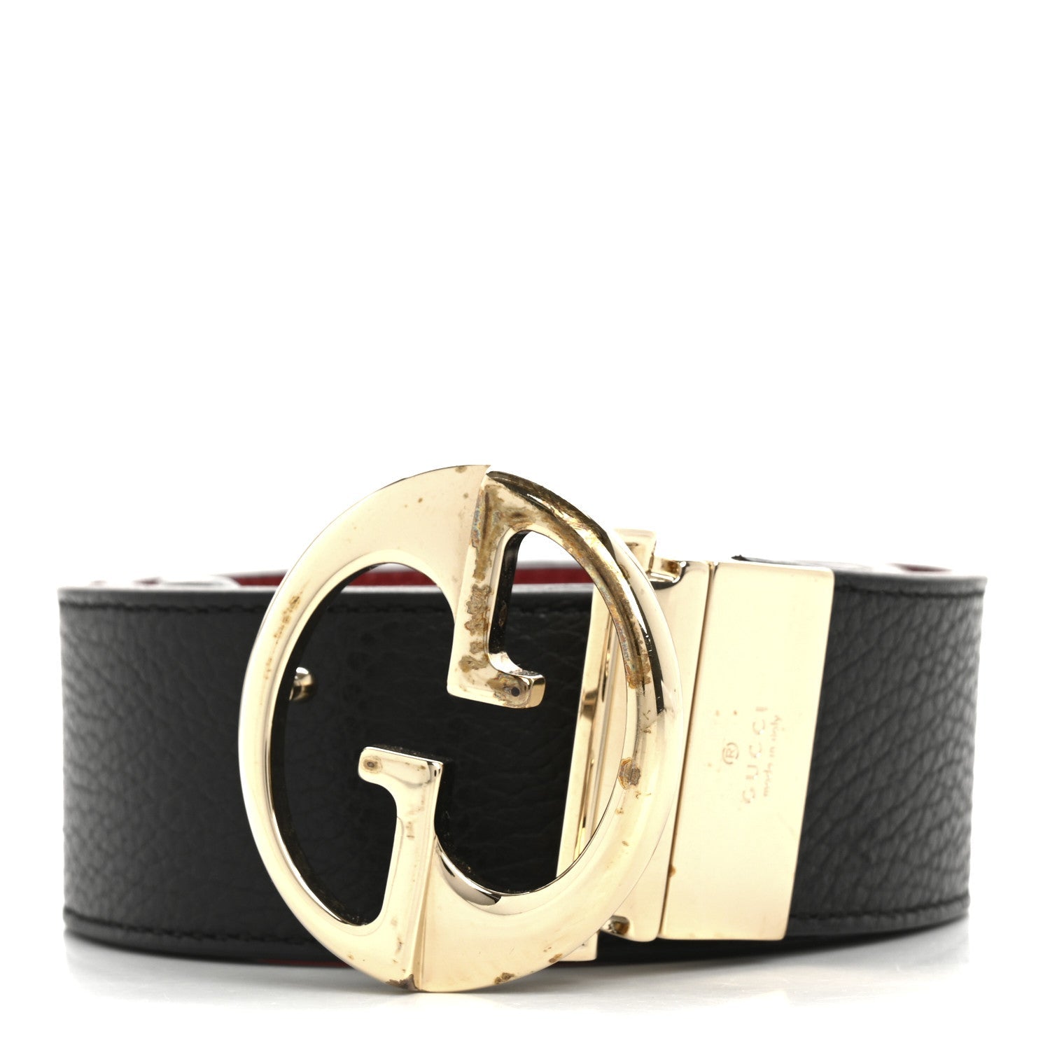 Gucci Calfskin 1973 Reversible Belt 75 30 Black Red