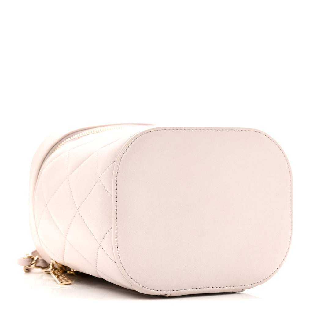 Chanel Lambskin Quilted Trendy Vanity Case Lilac