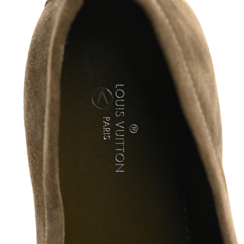 Louis Vuitton Suede Upper Case Flat Loafers 40 Green