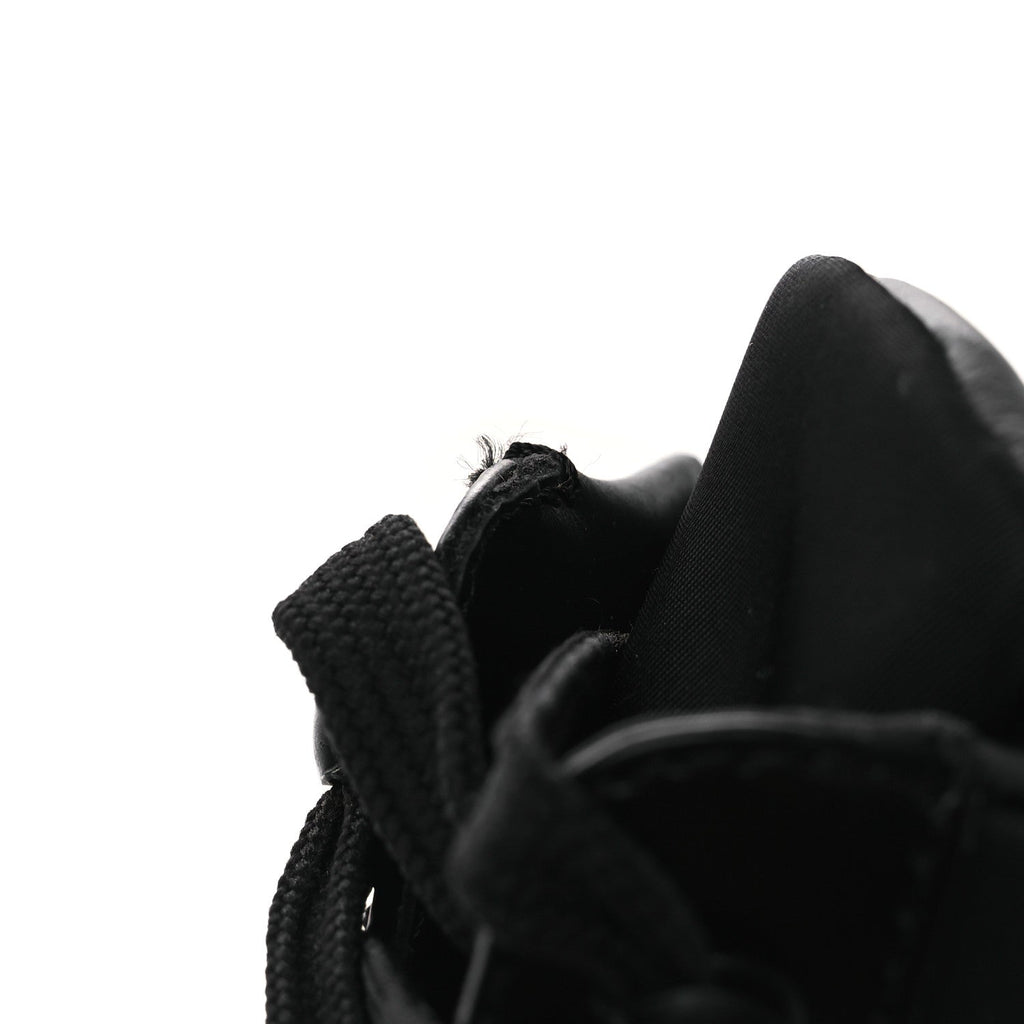 Prada Spazzolato Re-Nylon Metal Triangle Logo 110mm Ankle Boots 36.5 Black