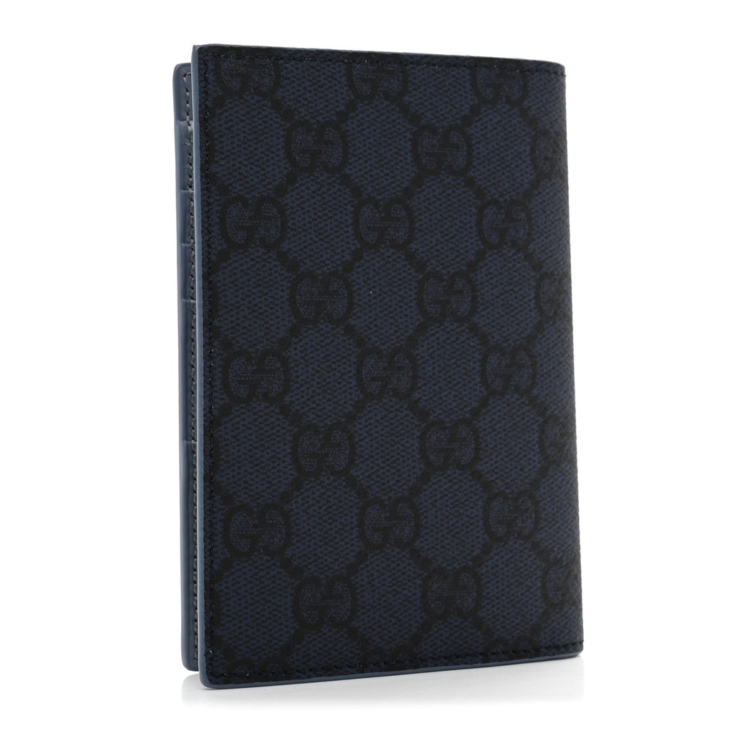 Gucci GG Supreme Monogram Passport Case Dark Blue