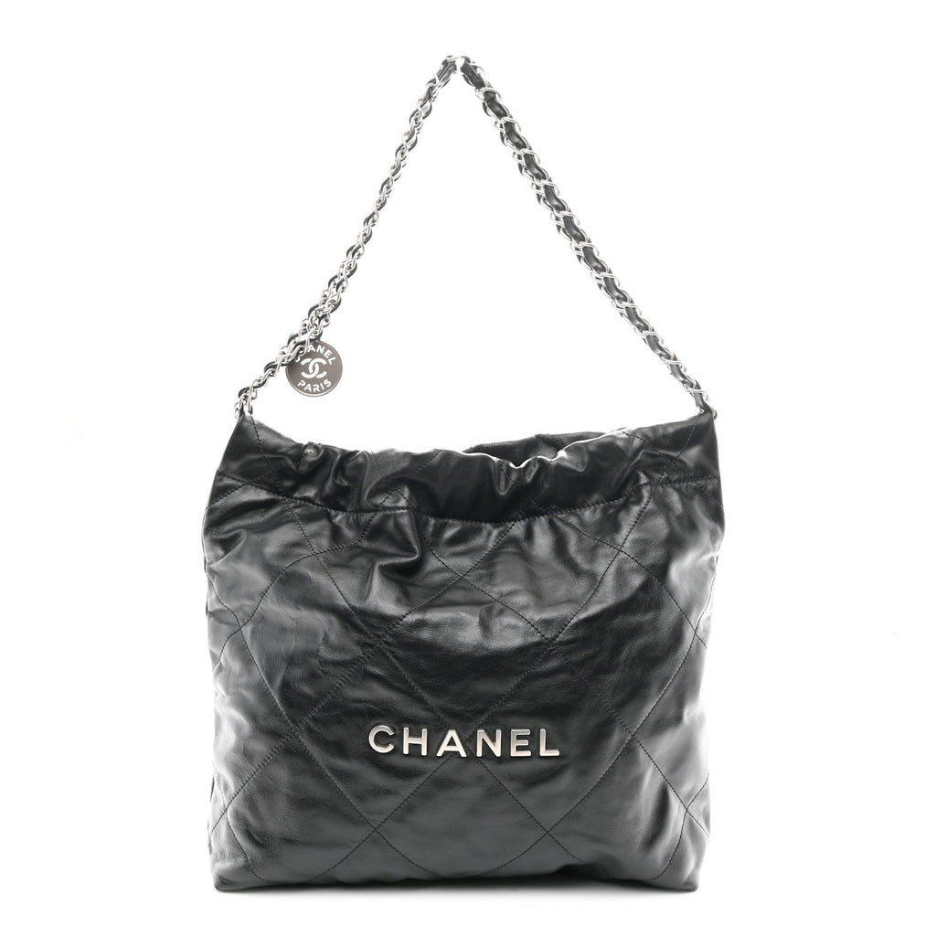 Chanel Shiny Calfskin Quilted Small Chanel 22 Black