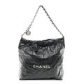Chanel Shiny Calfskin Quilted Small Chanel 22 Black