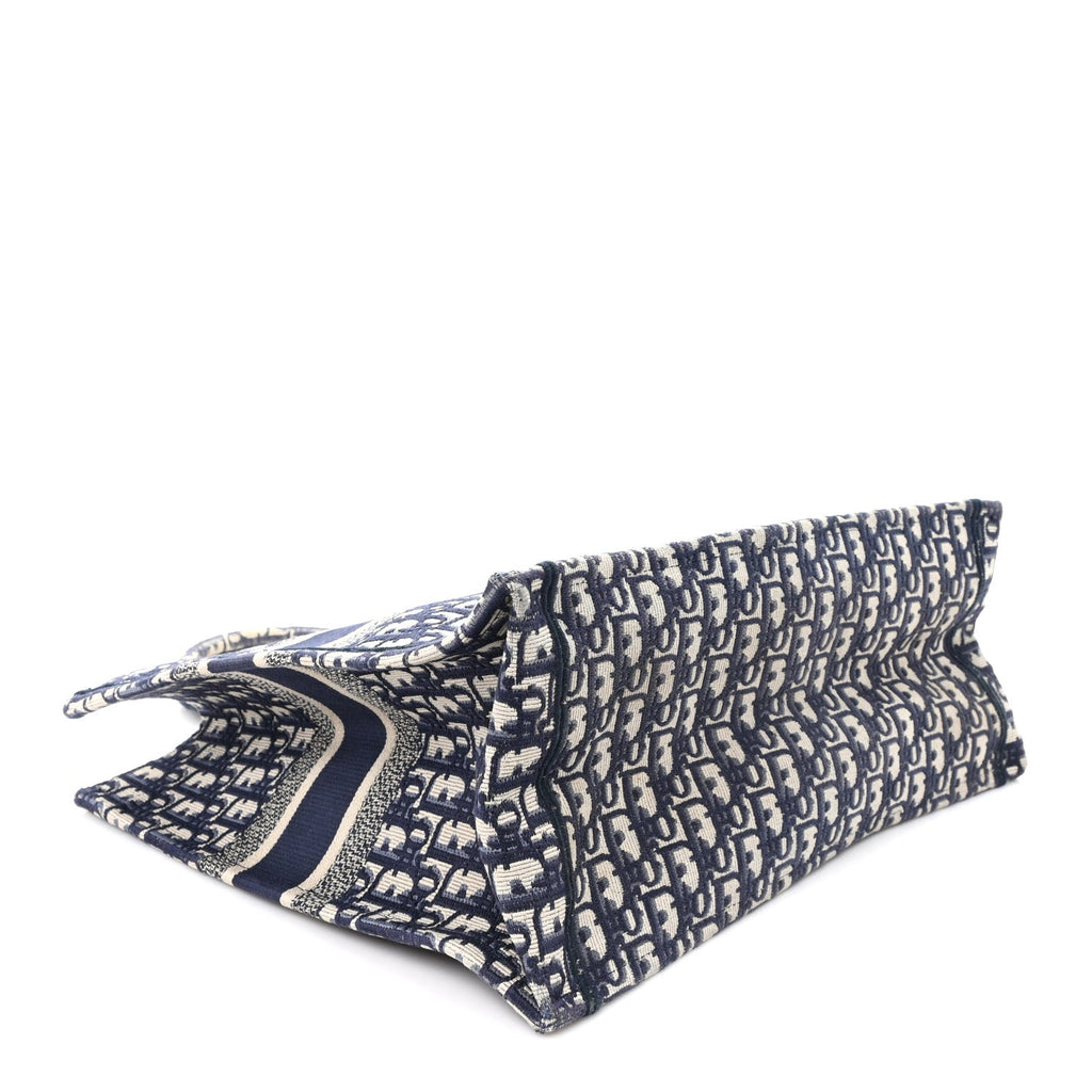 Christian Dior Oblique Large Book Tote Blue Multicolor