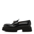 Gucci Cordovan Lux Womens Horsebit 45mm Platform Loafers 39.5 Black