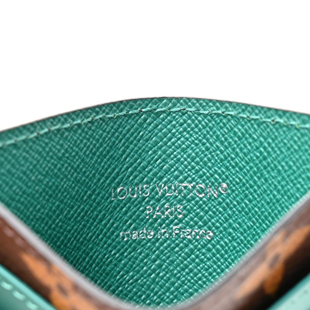Louis Vuitton Monogram Macassar Double Card Holder Borneo Green