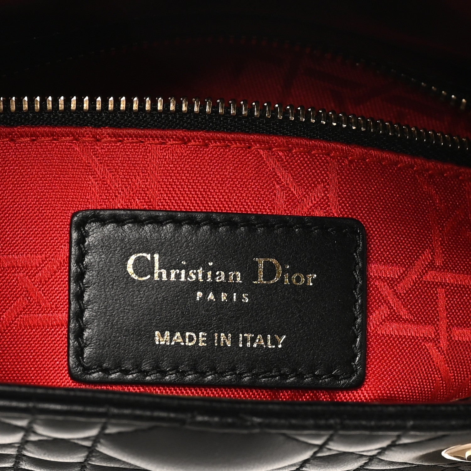 Christian Dior Lambskin Cannage Small My ABCDior Lady Dior Black