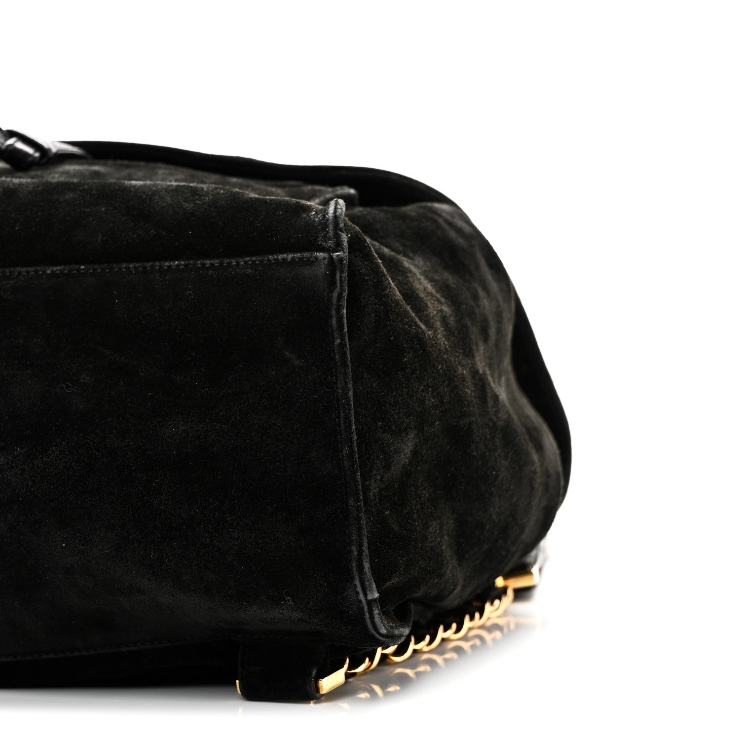Chanel Suede CC Drawstring Backpack Black