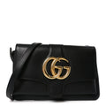 Gucci Vitello Palmellato Lux Small Arli Flap Shoulder Bag Black