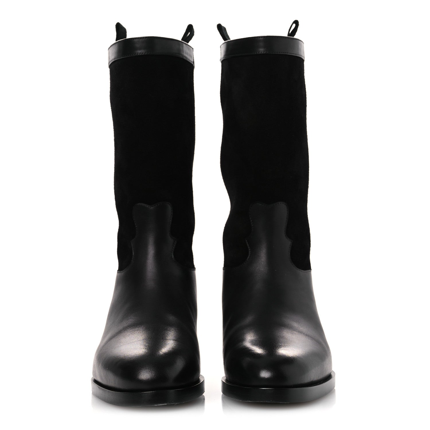 Chanel Suede Calfskin CC Short Boots 37 Black
