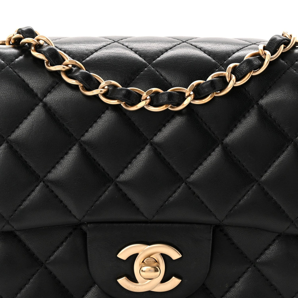 Chanel Lambskin Quilted Mini Square Flap Black