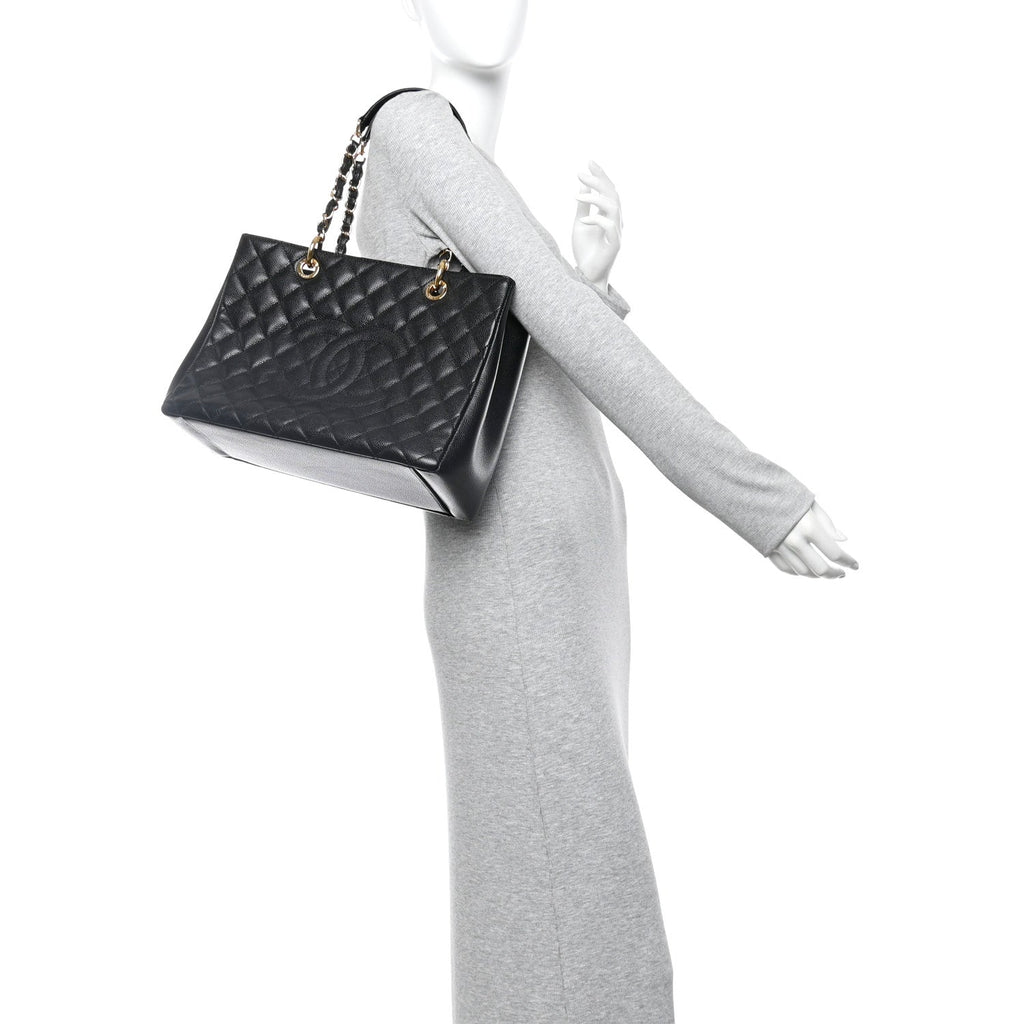 Chanel Caviar Quilted Grand Shopping Tote GST Black