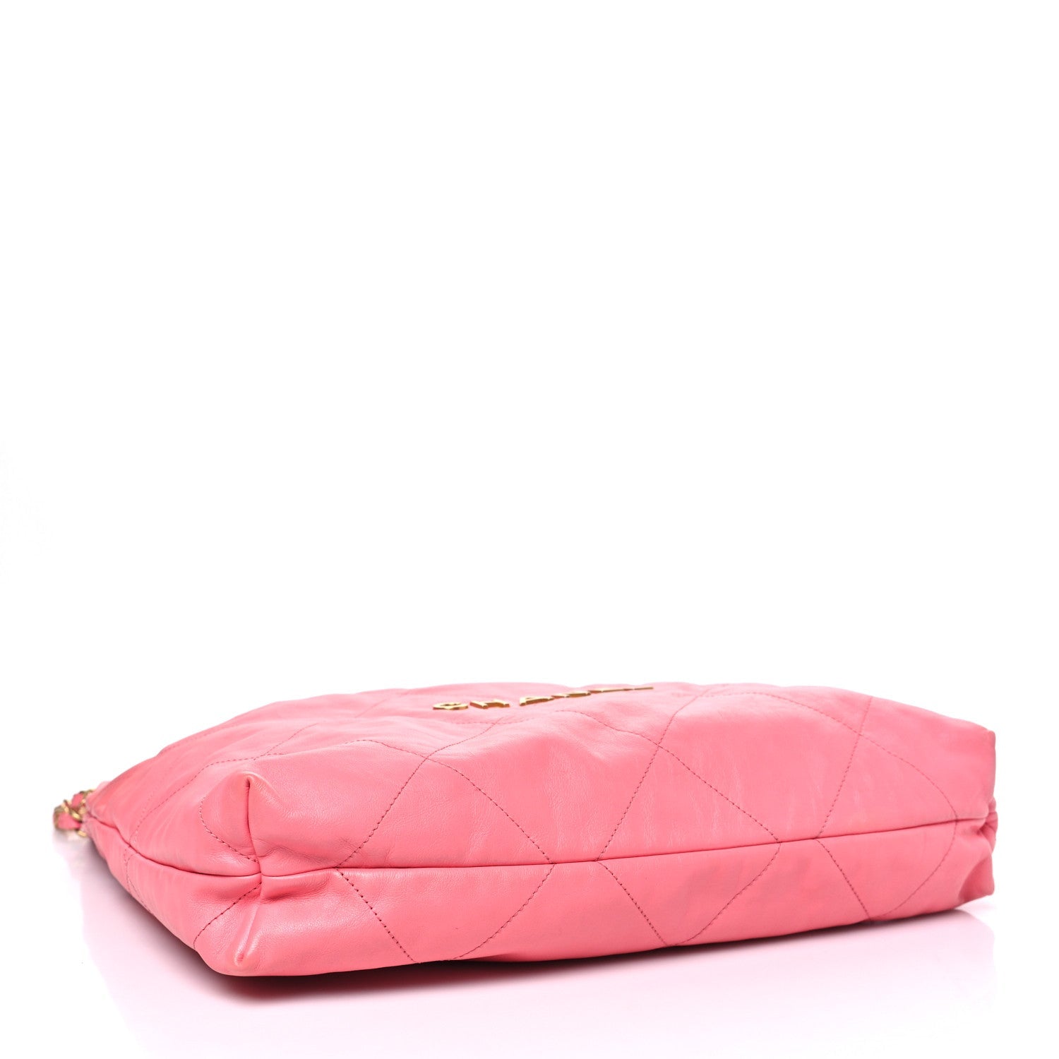 Chanel Shiny Calfskin Quilted Chanel 22 Drawstring Bag Coral Pink