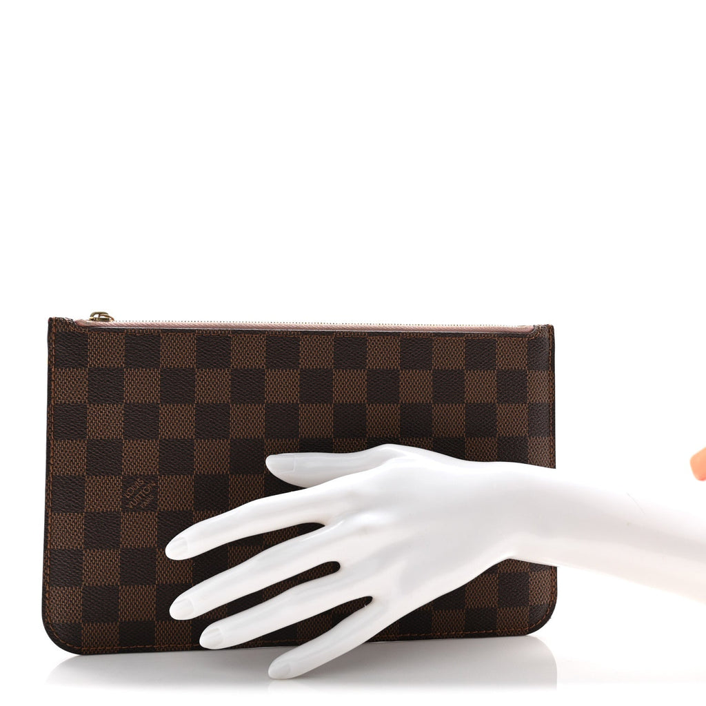 Louis Vuitton Damier Ebene Neverfull MM GM Pochette Rose Ballerine