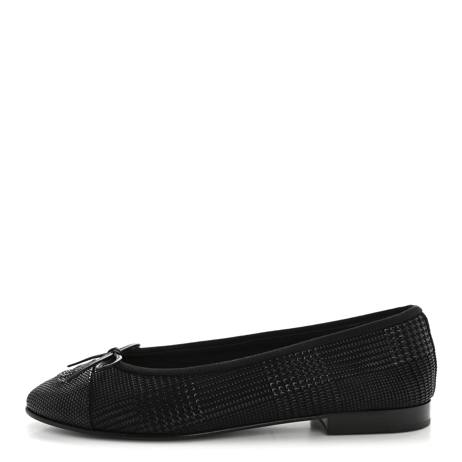 Chanel Suede Kidskin Cap Toe CC Ballerina Flats 39 Black