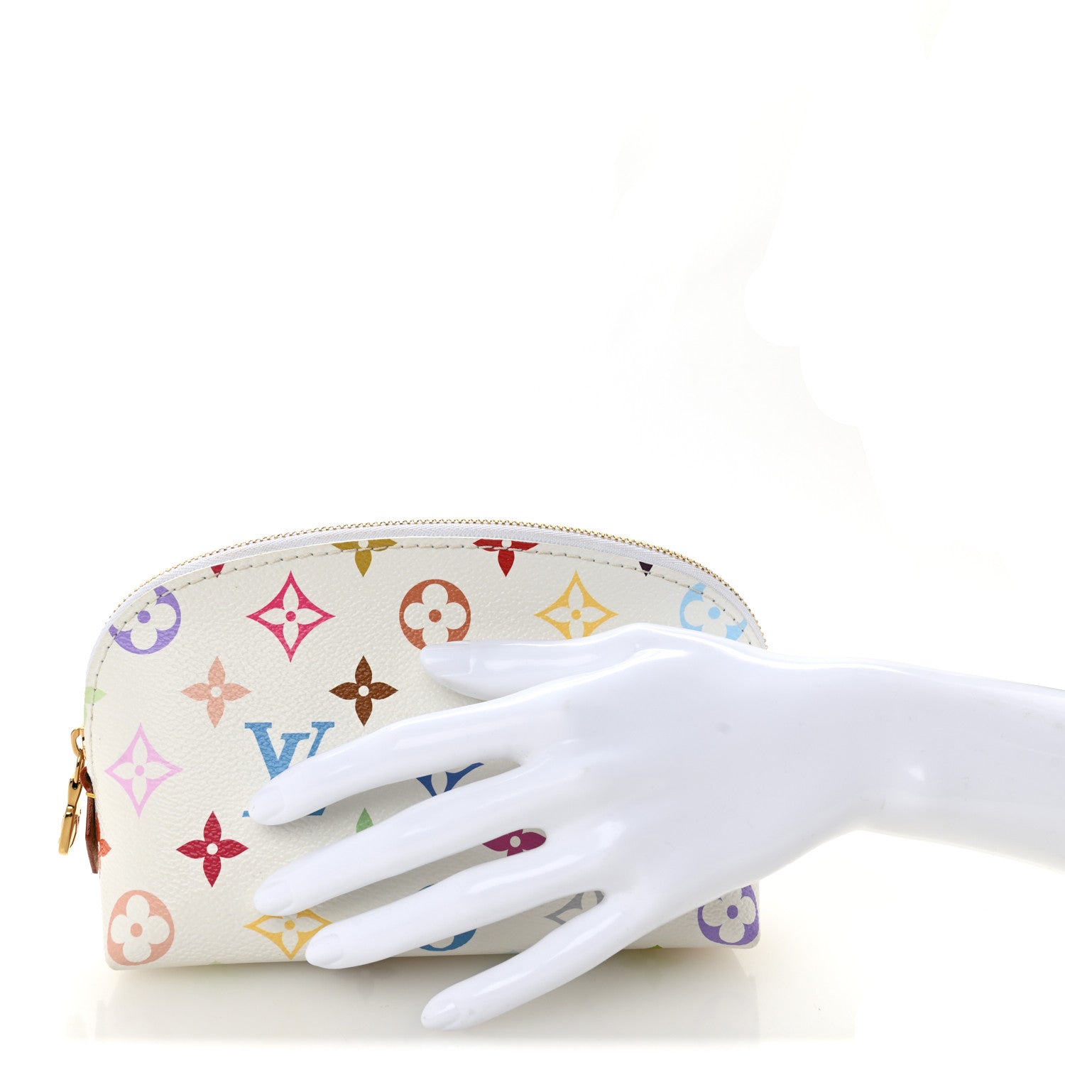 Louis Vuitton LV x TM Monogram Multicolor Cosmetic Pouch PM White