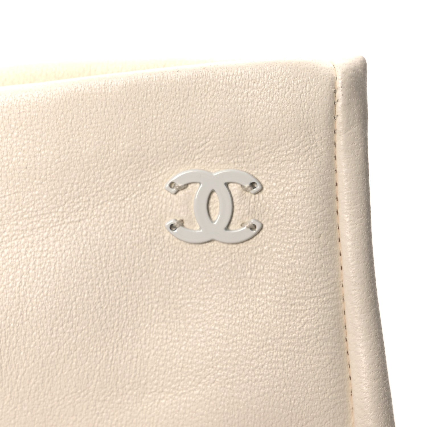 Lambskin Fingerless CC Bow Long Gloves Ivory
