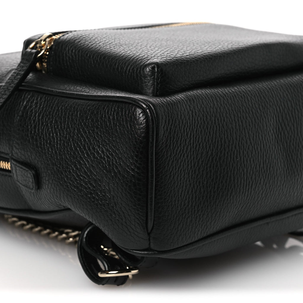 Gucci Pebbled Calfskin Soho Chain Backpack Black
