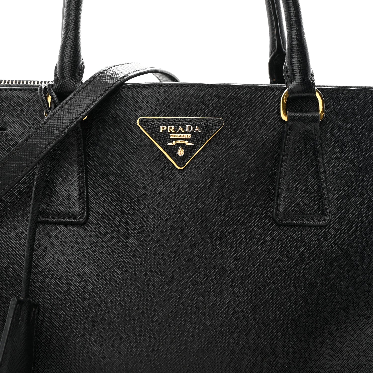 Prada Saffiano Medium Galleria Double Zip Tote Black