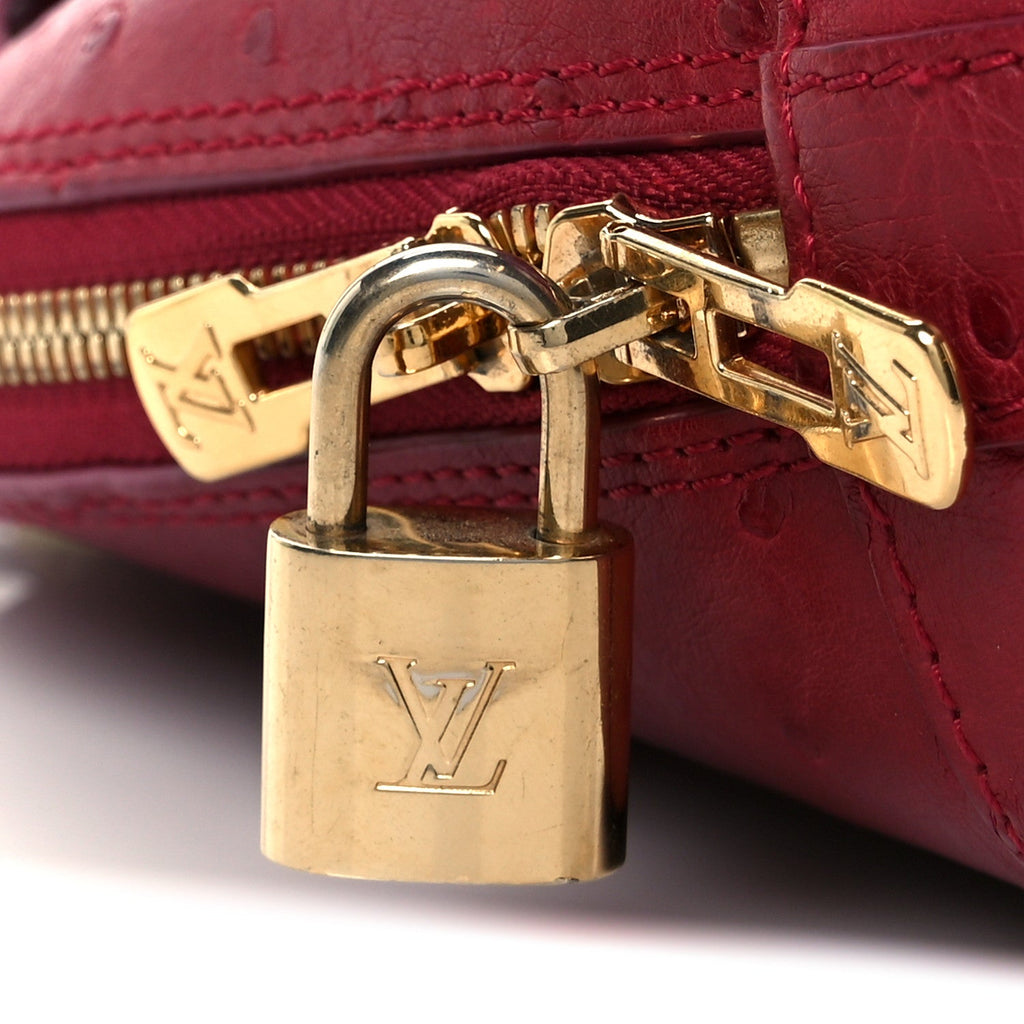 Louis Vuitton Ostrich Alma BB Red
