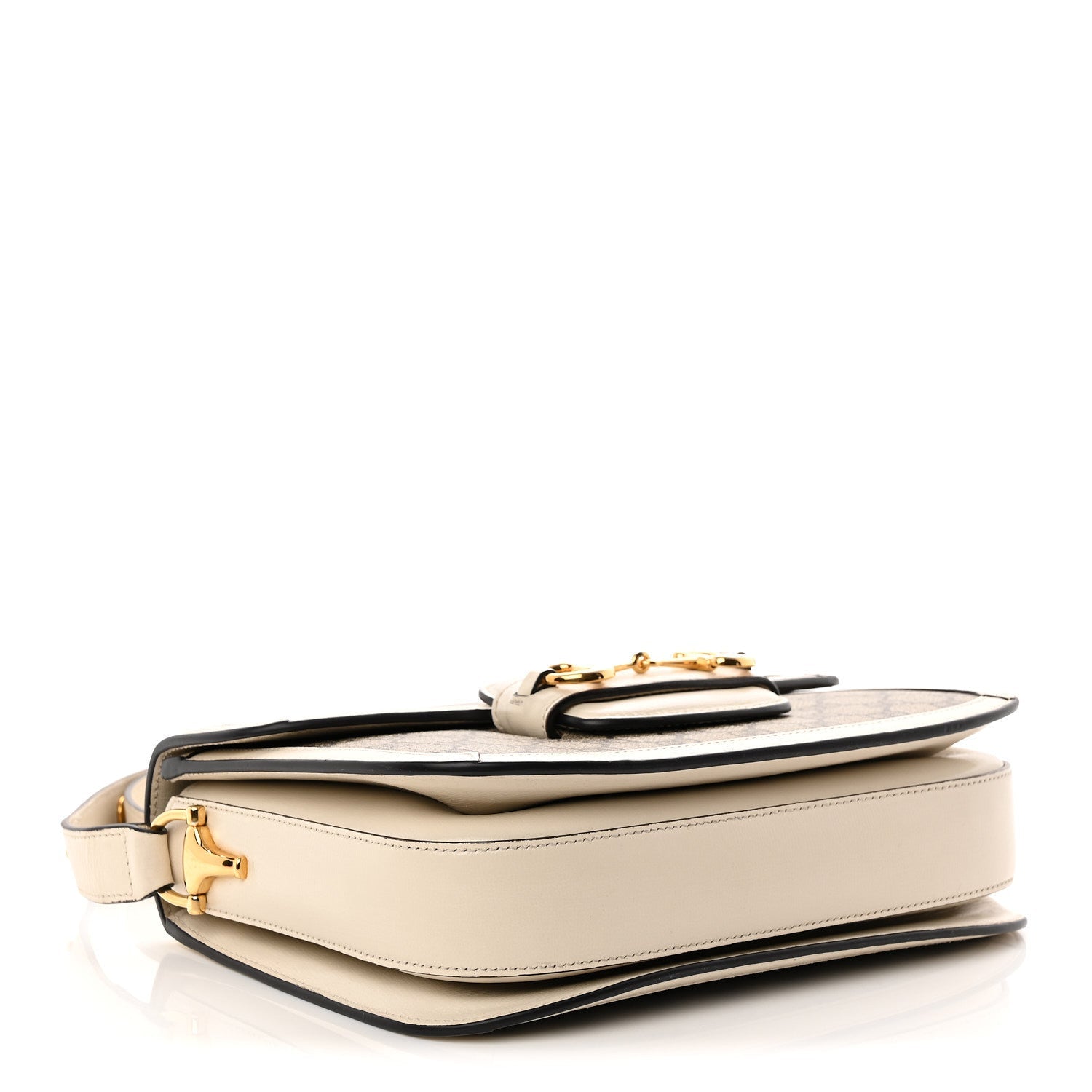 Gucci GG Supreme Monogram Horsebit 1955 Shoulder Bag Beige Mystic White