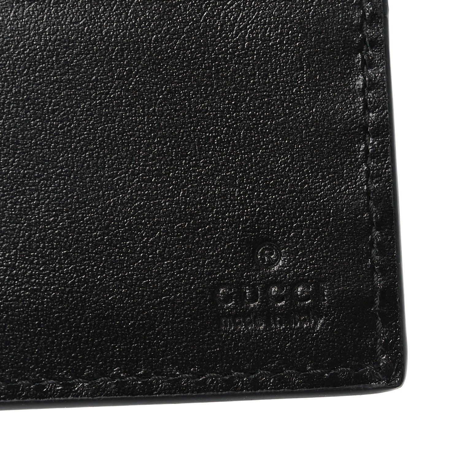 Gucci Plutone Calfskin Logo Bi-Fold Wallet Black