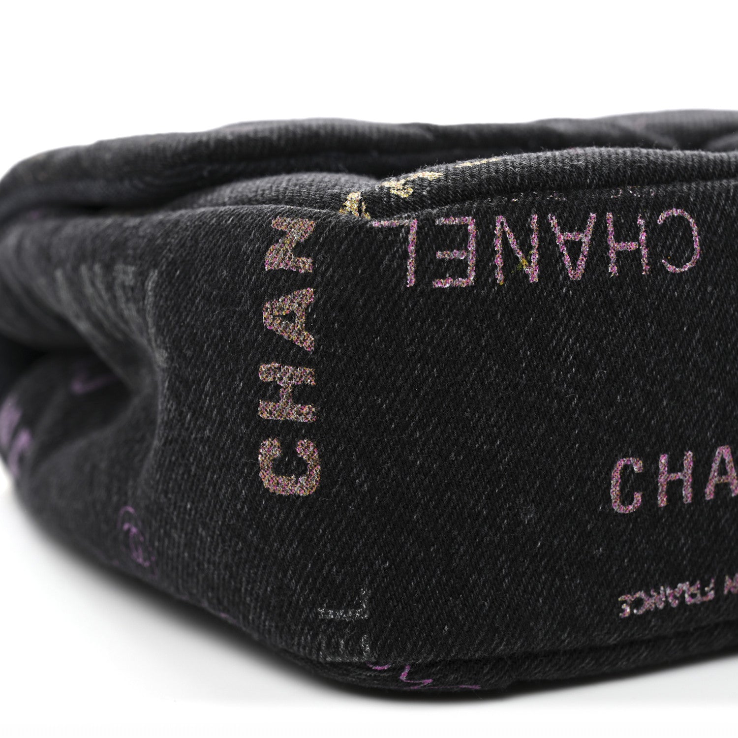 Chanel Denim Quilted Denim Mood Large Flap Black Multicolor