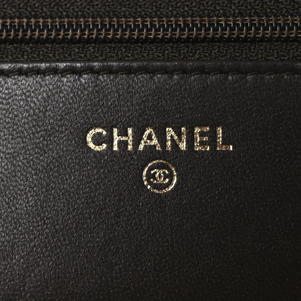 Chanel Lambskin Quilted Trendy CC Wallet On Chain WOC Dark Brown
