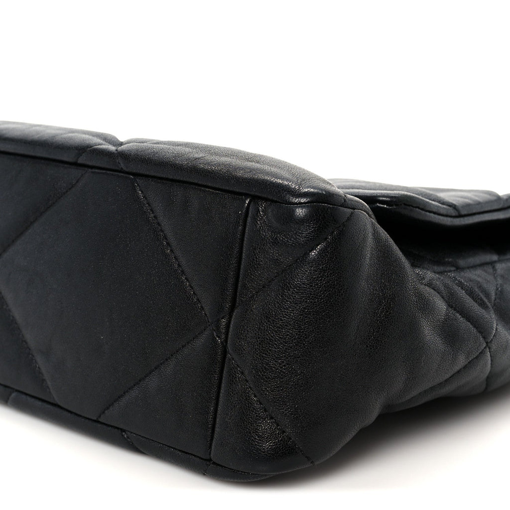 Chanel Goatskin Quilted Large Chanel 19 Flap Black