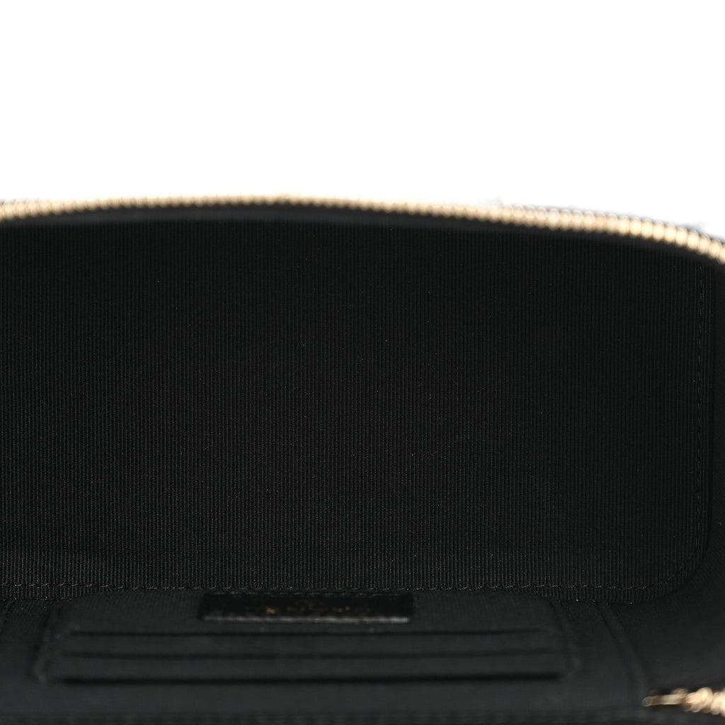 Chanel Caviar Quilted Small Tiny CC Vanity Case With Chain Black