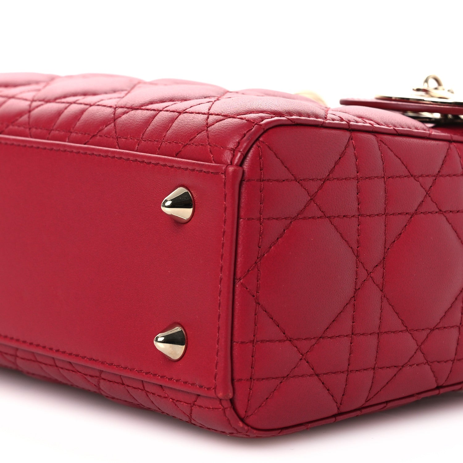 Christian Dior Lambskin Cannage Small My ABCDior Lady Dior Red