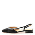 Goatskin Grosgrain Cap Toe CC Slingback Sandals 40 Black