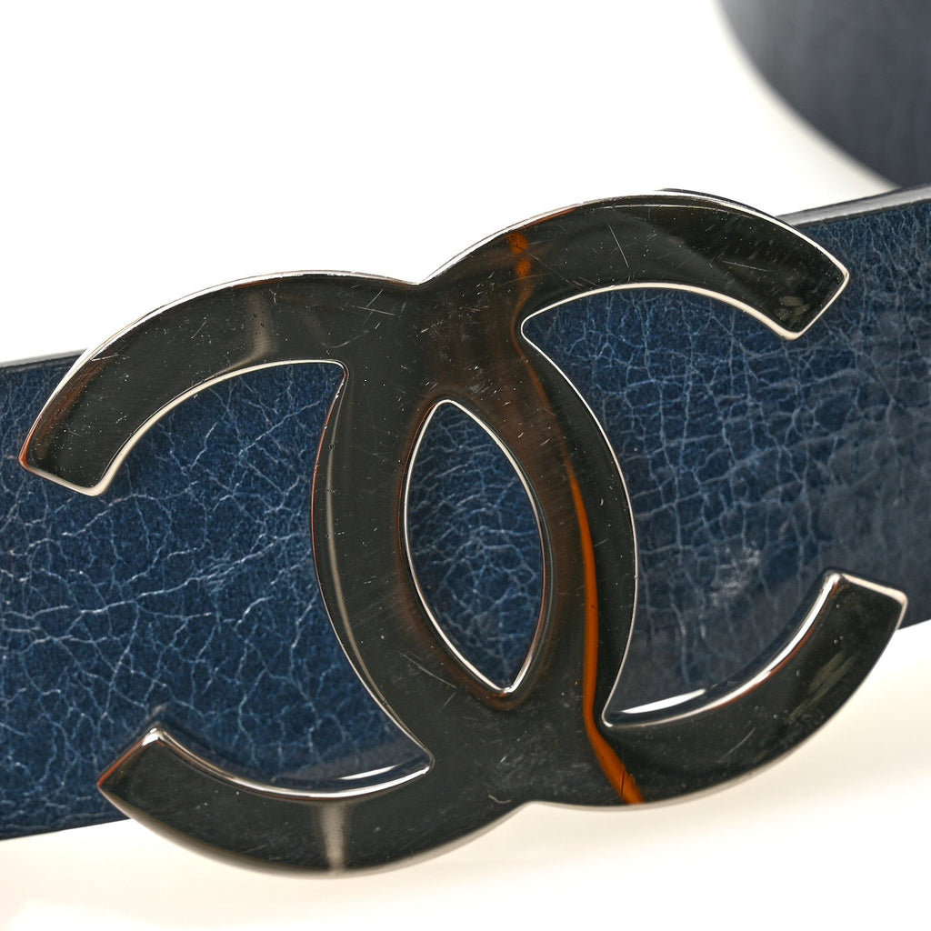 Calfskin CC Reversible Belt 85 34 Navy