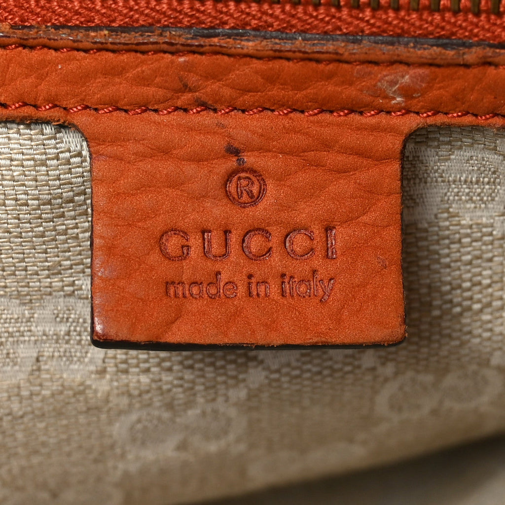Gucci Nubuck Medium Soft Stirrup Shoulder Bag Orange