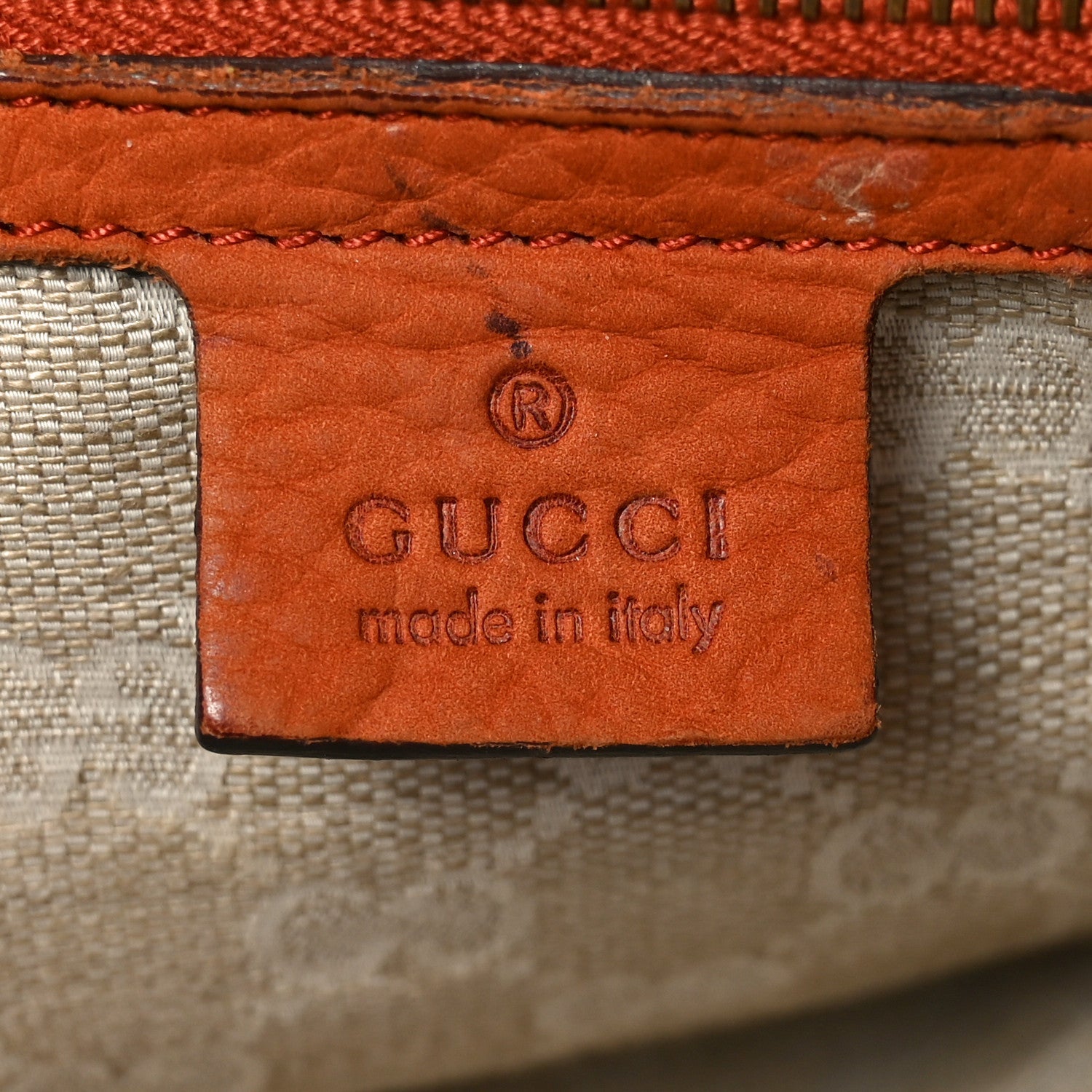 Gucci Nubuck Medium Soft Stirrup Shoulder Bag Orange