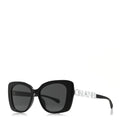 Acetate Strass Square Sunglasses 5422-B-A Black White