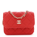 Chanel Jersey Quilted Micro Mini Flap Red