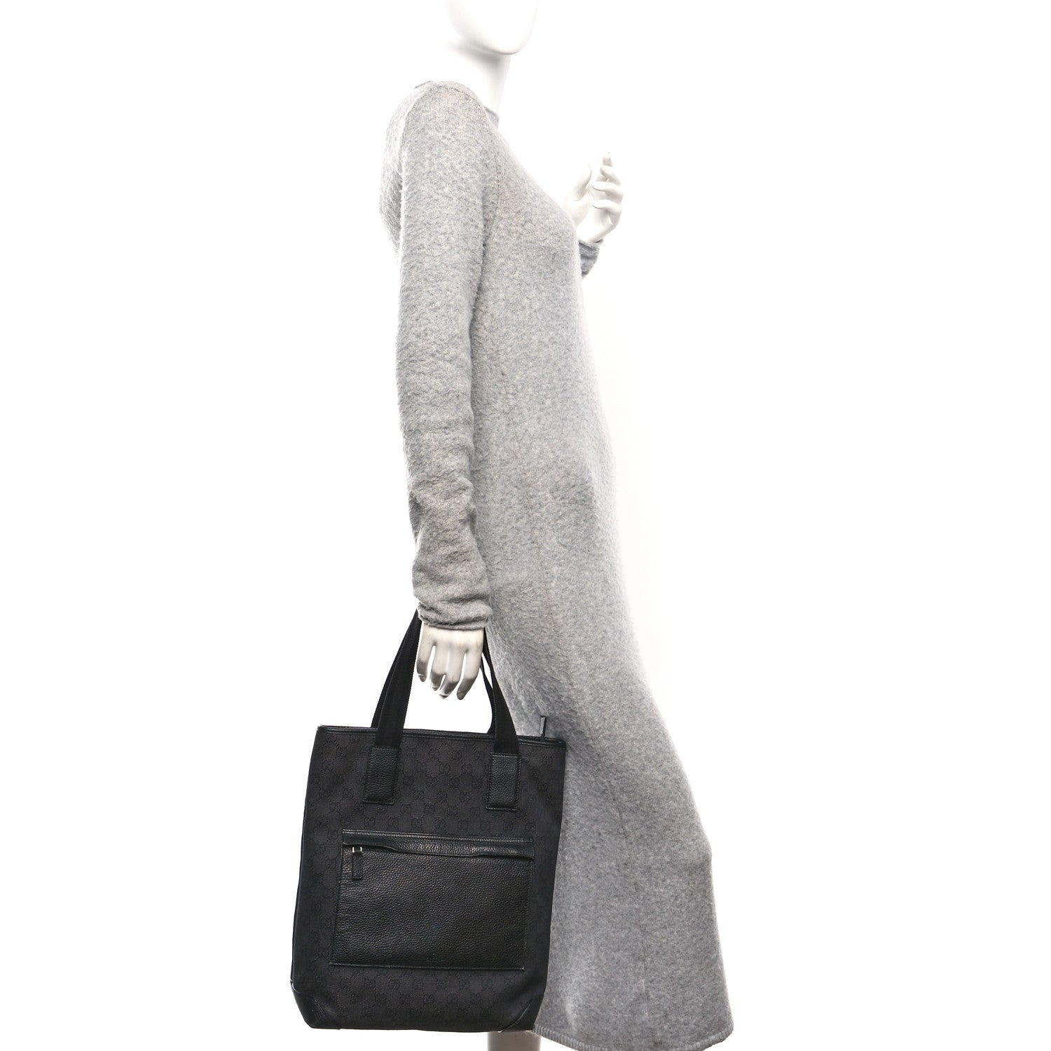 Gucci Denim Monogram Tote Bag Black
