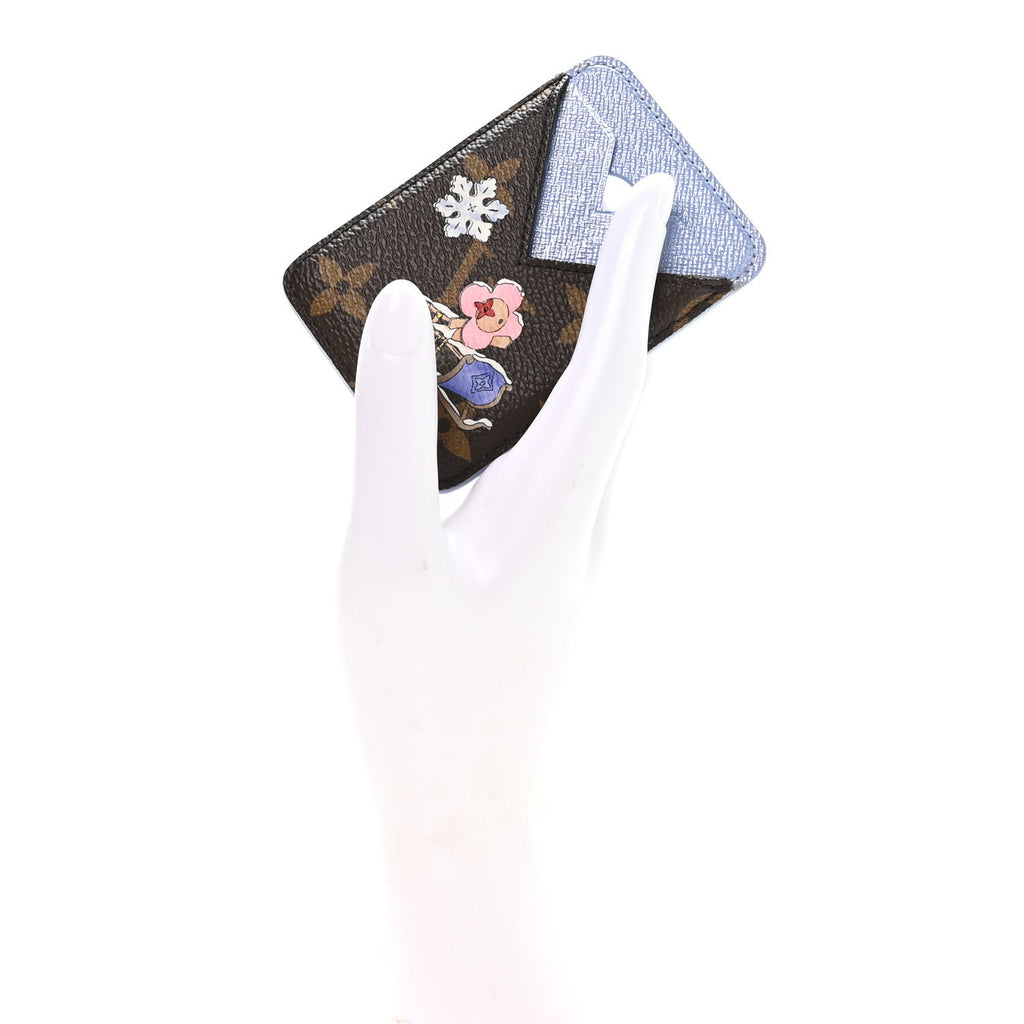 Louis Vuitton Monogram Magnet Vivienne Card Holder Blue Frost