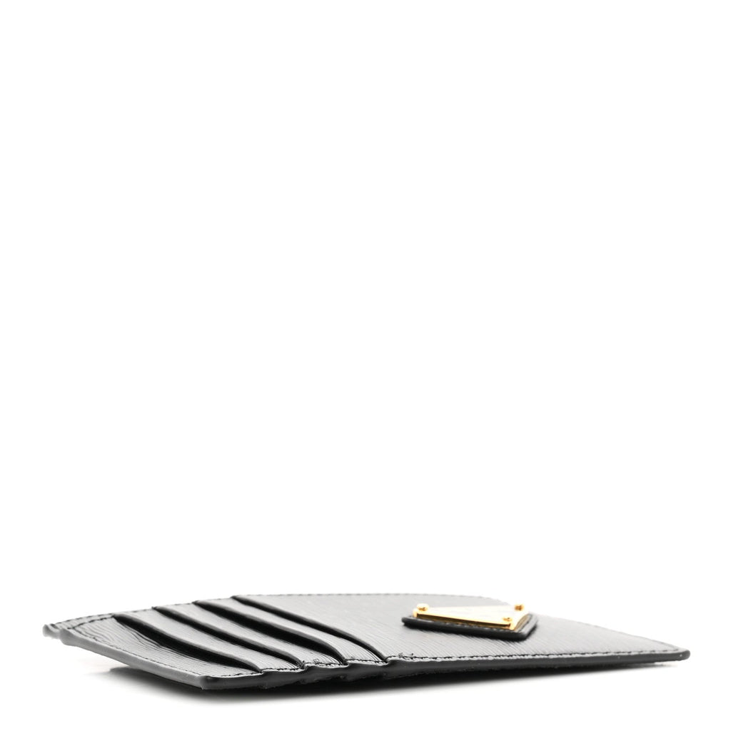 Prada Vitello Move Triangle Logo Card Case Black