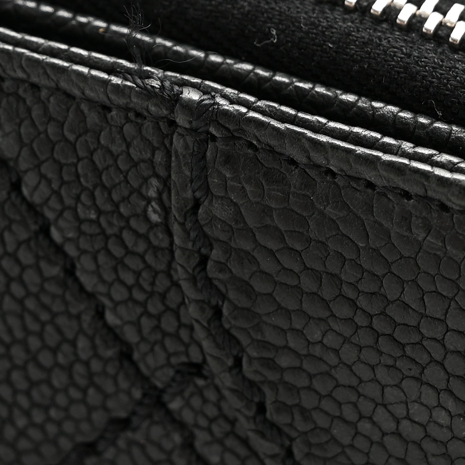 Caviar Quilted Stitched Outdoor Ligne Wallet Black