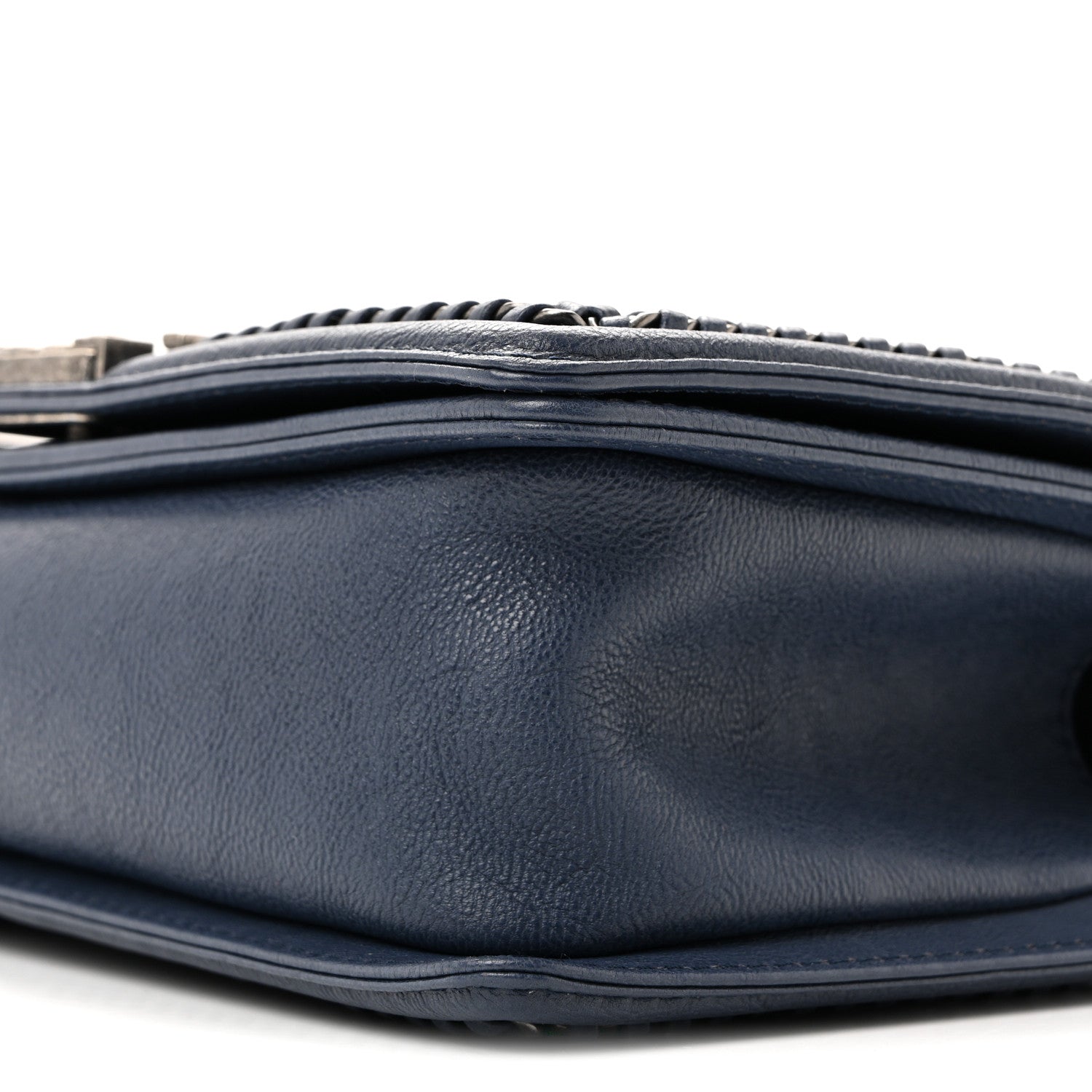Chanel Lambskin Quilted Medium Top Handle Boy Flap Blue