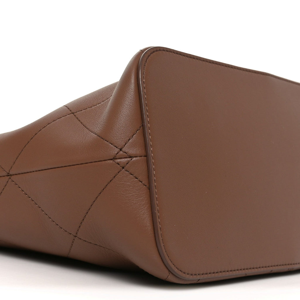 Chanel Calfskin Quilted Small Shopping Bag Brown